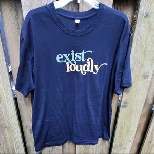 *NWOT* Mens XL Black Cotton Tshirt Exist LOUDLY